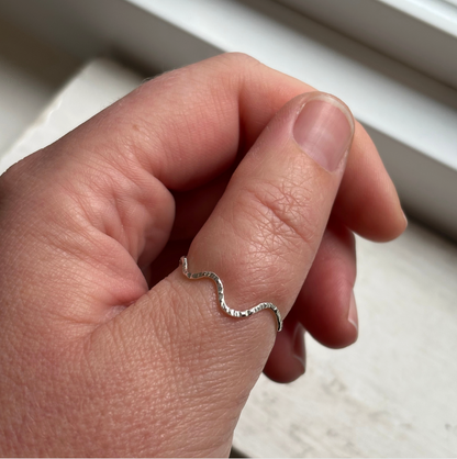 CLEARANCE Silver Wavy Ring - Size 9.25