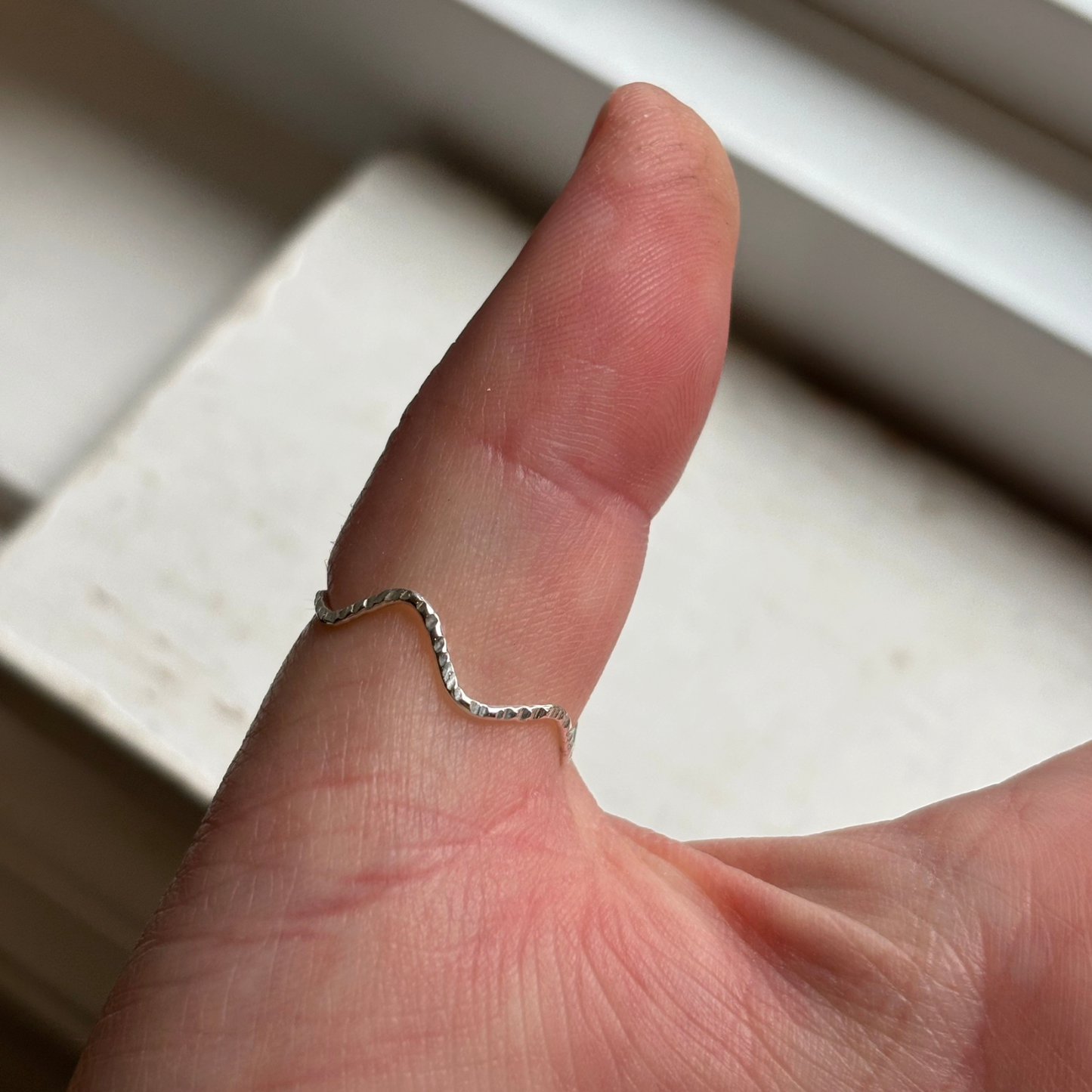 CLEARANCE Silver Wavy Ring - Size 9.25