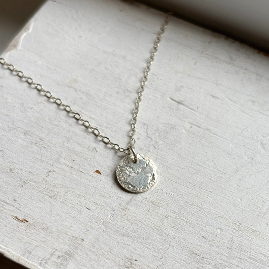 CLEARANCE Silver Tiny Disc Necklace
