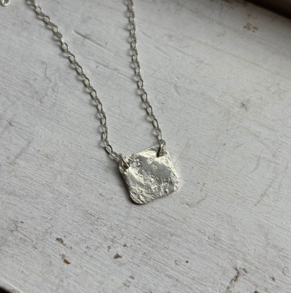 CLEARANCE Silver Square Pendant Necklace