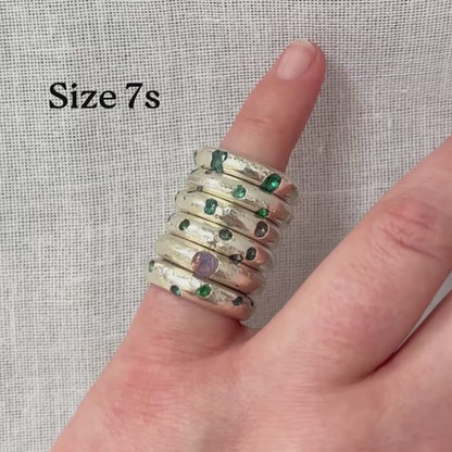 Sand Cast Recycled Silver Chunky Ring
