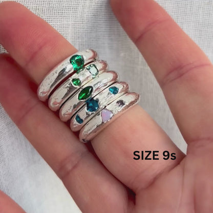 Sand Cast Recycled Silver Chunky Ring