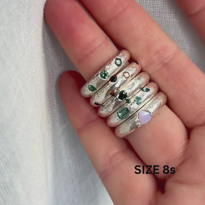 Sand Cast Recycled Silver Chunky Ring