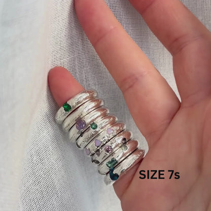 Sand Cast Recycled Silver Chunky Ring