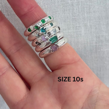 Sand Cast Recycled Silver Chunky Ring