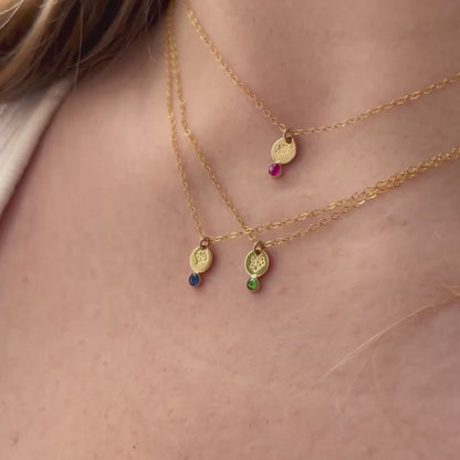 Birth Flower + Birthstone Necklace