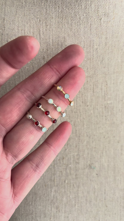 CLEARANCE - Triple Gemstone Ring - Size 5/5.5