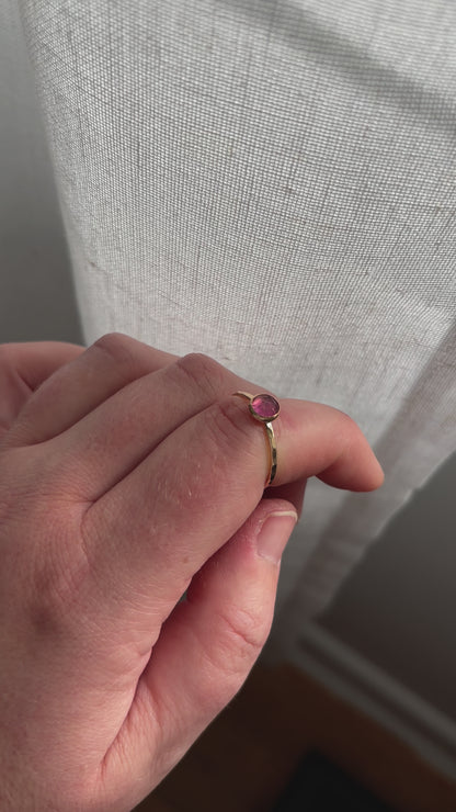 Pink Tourmaline Stacking Ring
