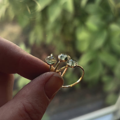 Moss Agate Stacking Ring - 14k Gold-fill or Sterling Silver