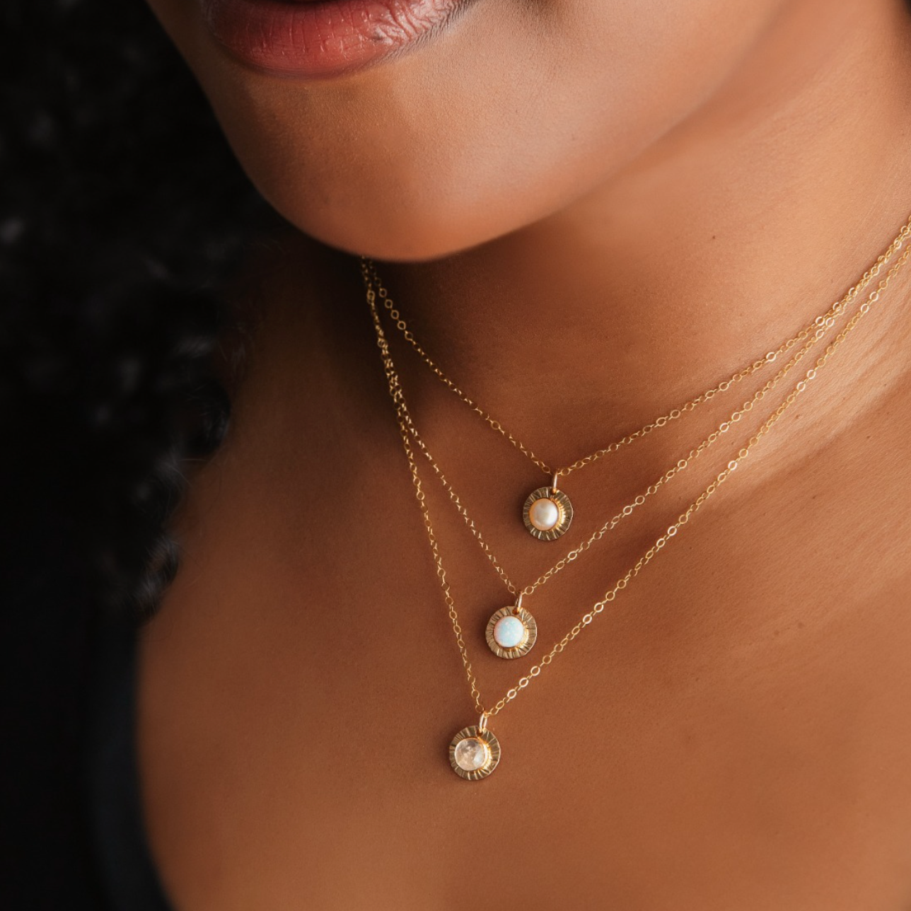Aura Birthstone Necklace - Medium