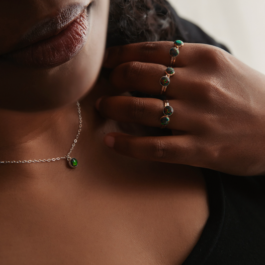 Petite Black Opal Necklace