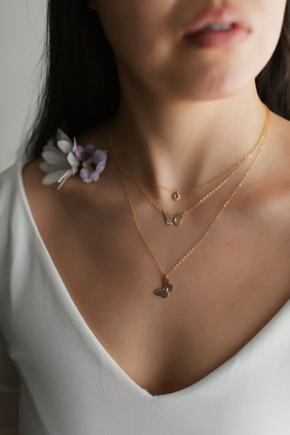 Butterfly Necklace - 14k Gold-Fill or Sterling Silver