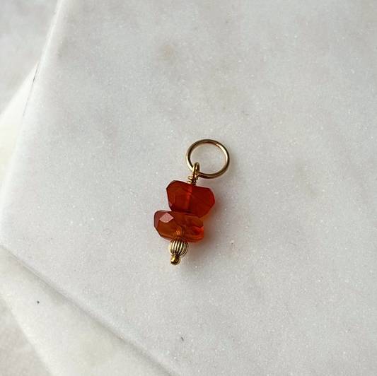 Faceted Carnelian Charm
