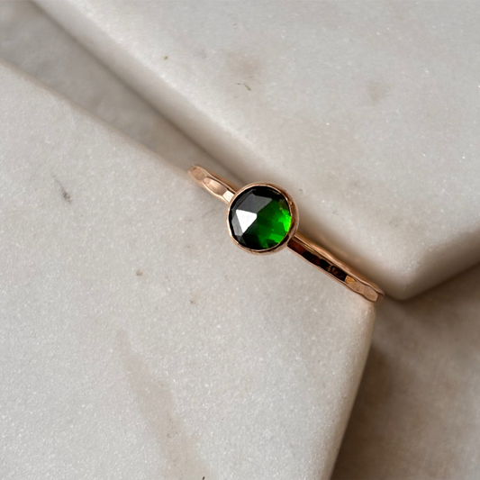 Emerald Stacking Ring - 14k gold-fill