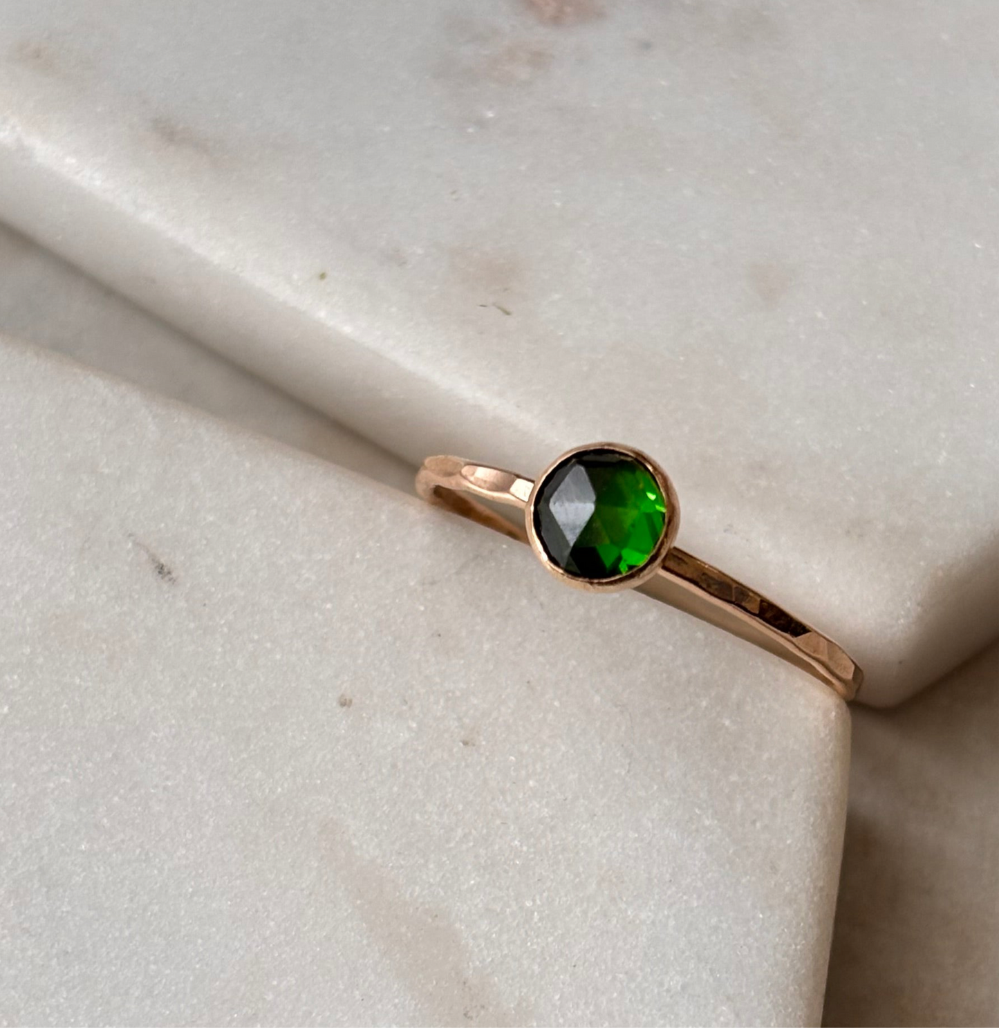 Emerald Stacking Ring - 14k gold-fill