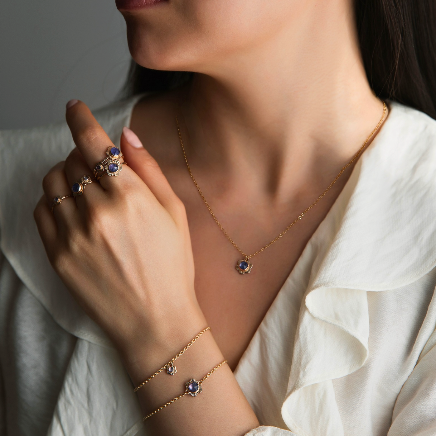 Flower Necklace - 14k Gold-Fill or Sterling Silver