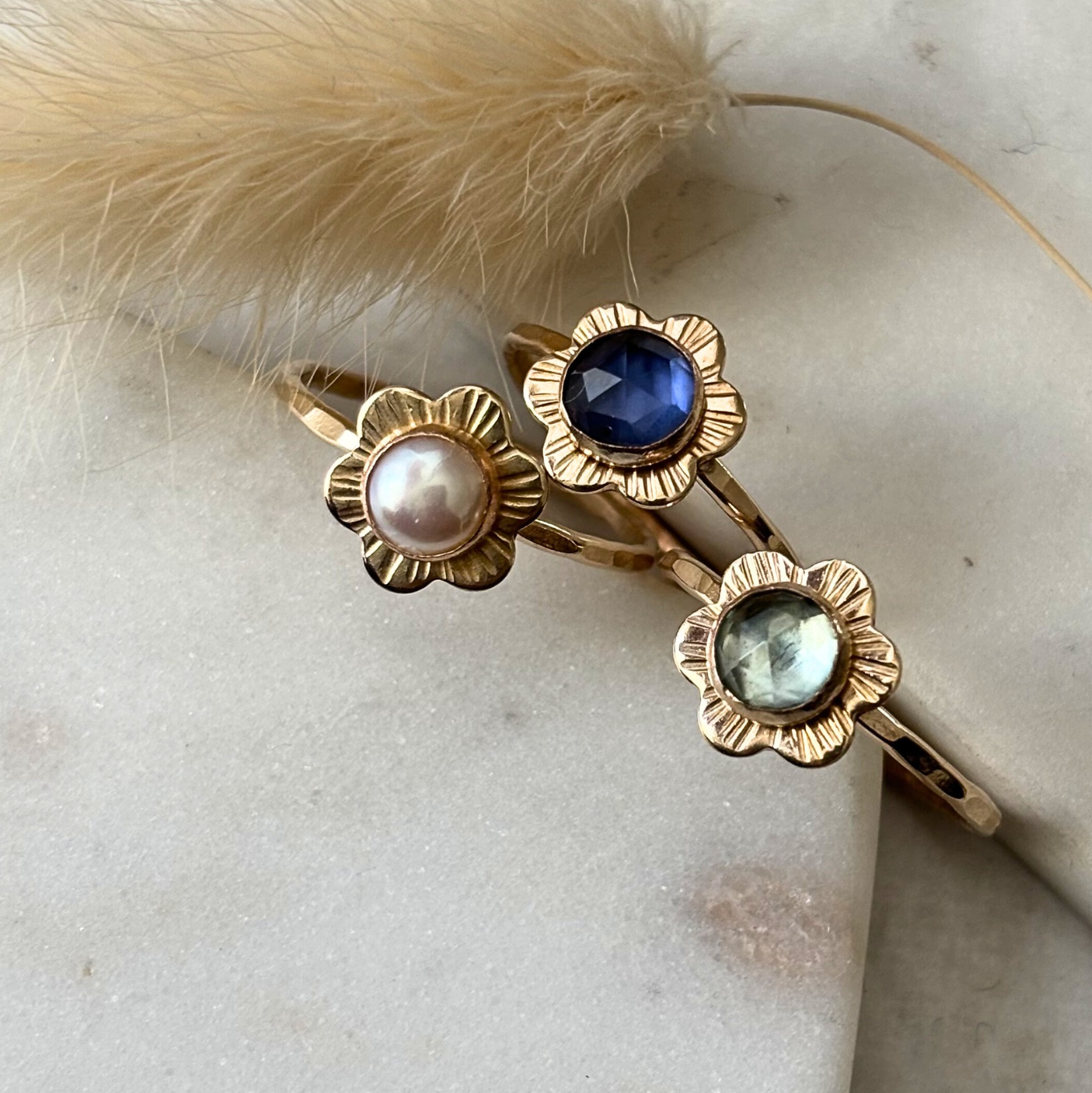 Flower Ring - 14k Gold-fill or Sterling Silver