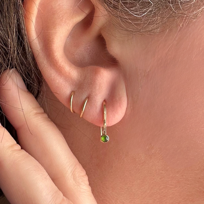 Gemstone Ear Pin Earrings