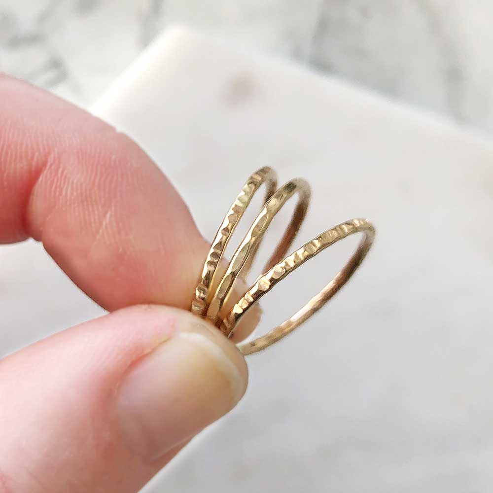 NEW TEXTURES! Gold-fill Stacking Ring