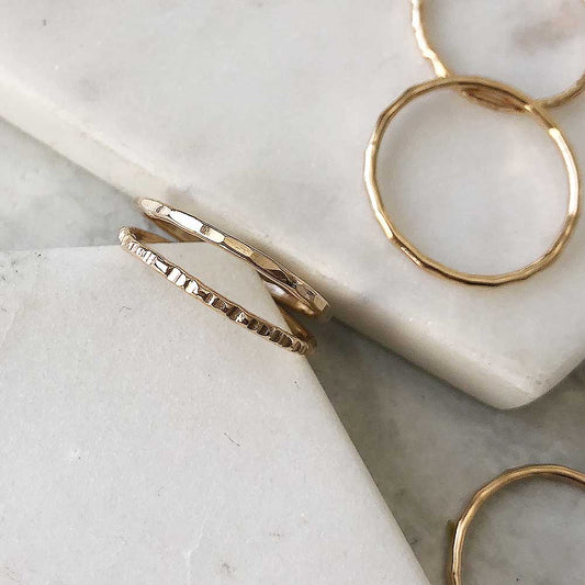 NEW TEXTURES! Gold-fill Stacking Ring