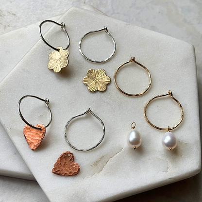 INTERCHANGEABLE HOOP EARRINGS CLASS / Tuesday Oct 6th / 6pm-8pm / Make a pair of hoop earrings with interchangeable dangles