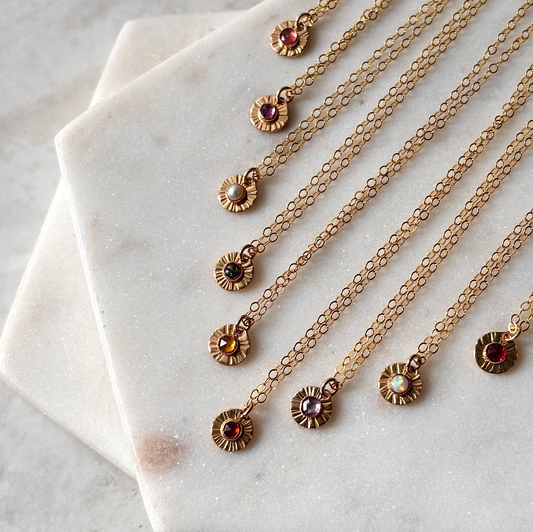 Aura Birthstone Necklace - Mini