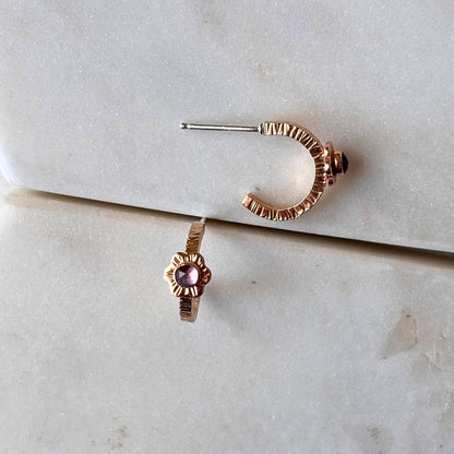 Mini Flower Hoop Earrings