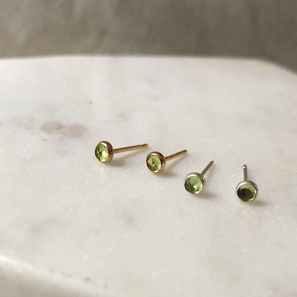 Mini Peridot Stud Earrings