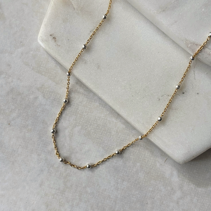 Mixed Metal Orb Chain Necklace