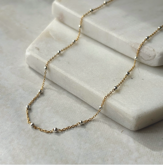 Mixed Metal Orb Chain Necklace