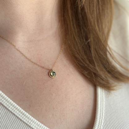 Moss Agate Aura Necklace - 14k Gold-Fill or Sterling Silver