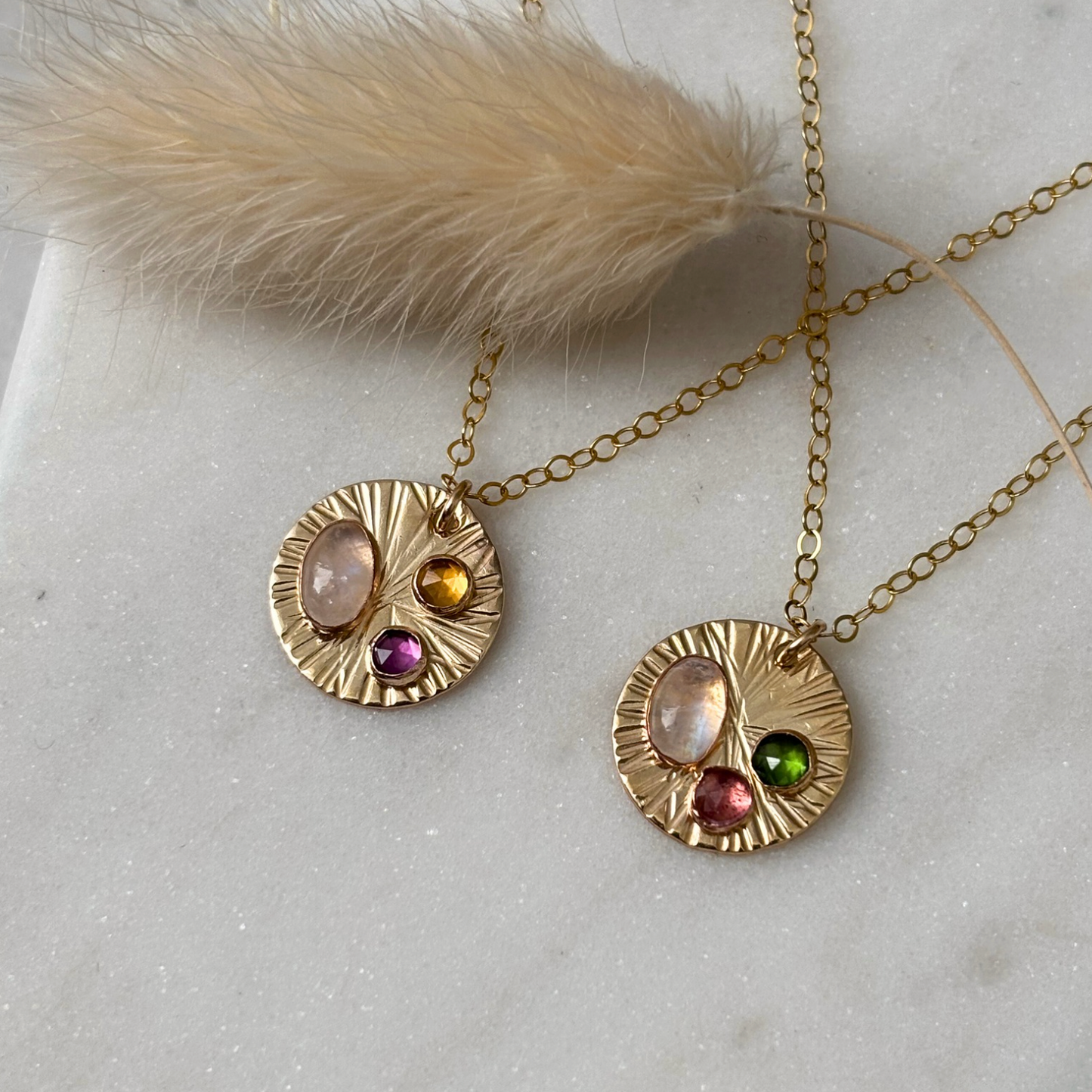 Multi-gemstone Necklace - 14k gold-fill