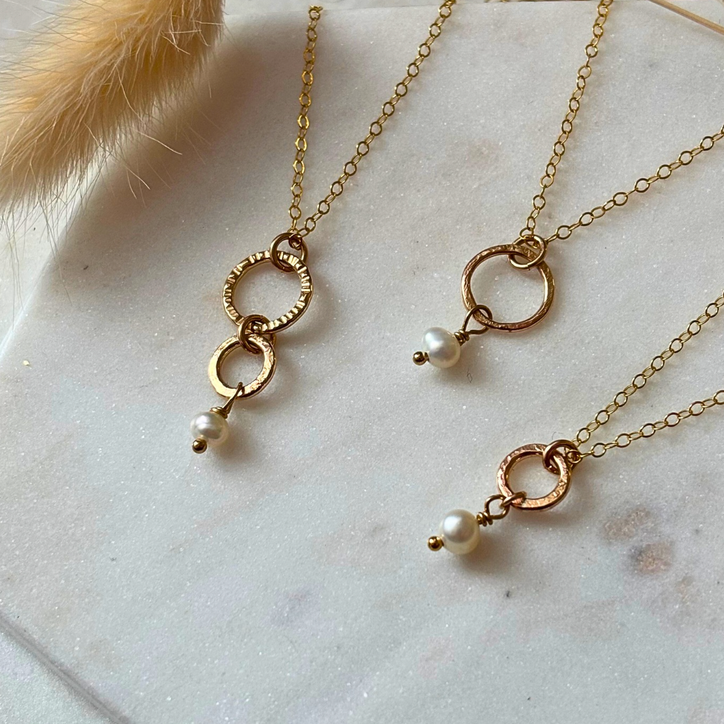 OOAK Pearl Circle Necklace