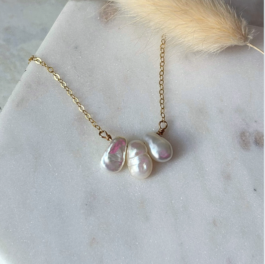 OOAK Freshwater Pearl Petals Necklace