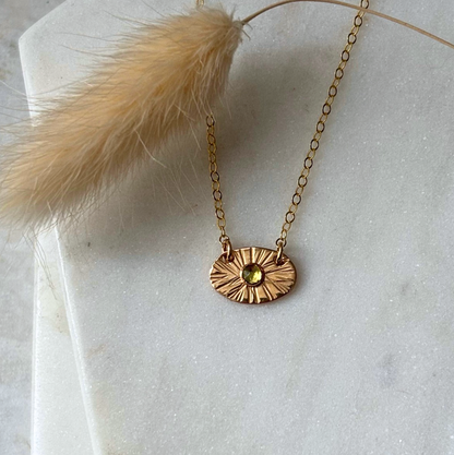 OOAK Petite Peridot Oval Necklace