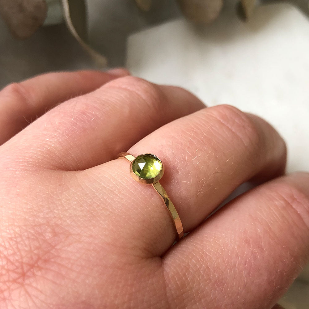 Peridot Stacking Ring - 14k gold-fill