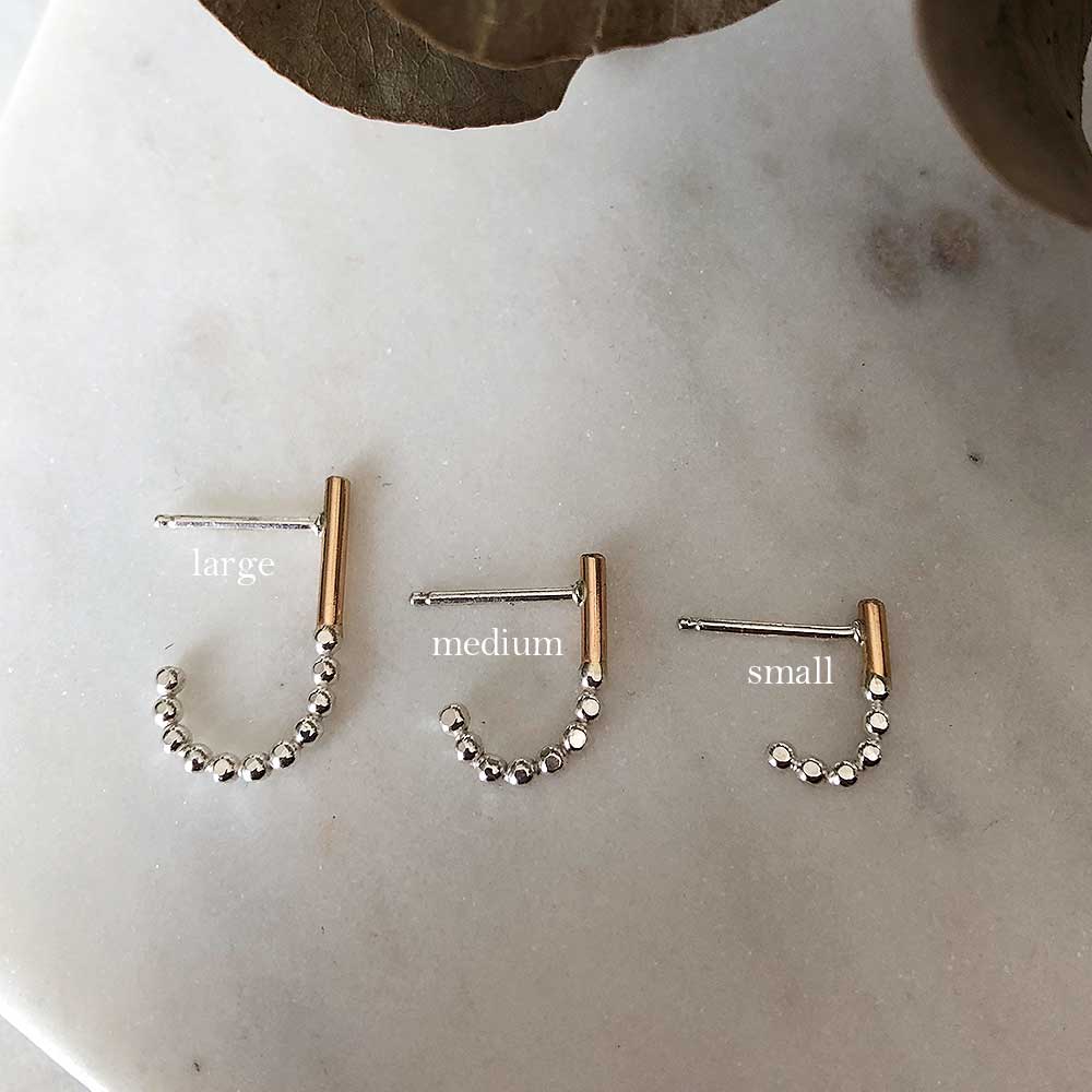 Mixed Metal Prism J-Hoop Earrings