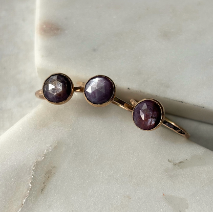 Purple Star Sapphire Stacking Ring - 14k Gold-fill or Sterling Silver