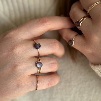 Purple Star Sapphire Stacking Ring - 14k Gold-fill or Sterling Silver