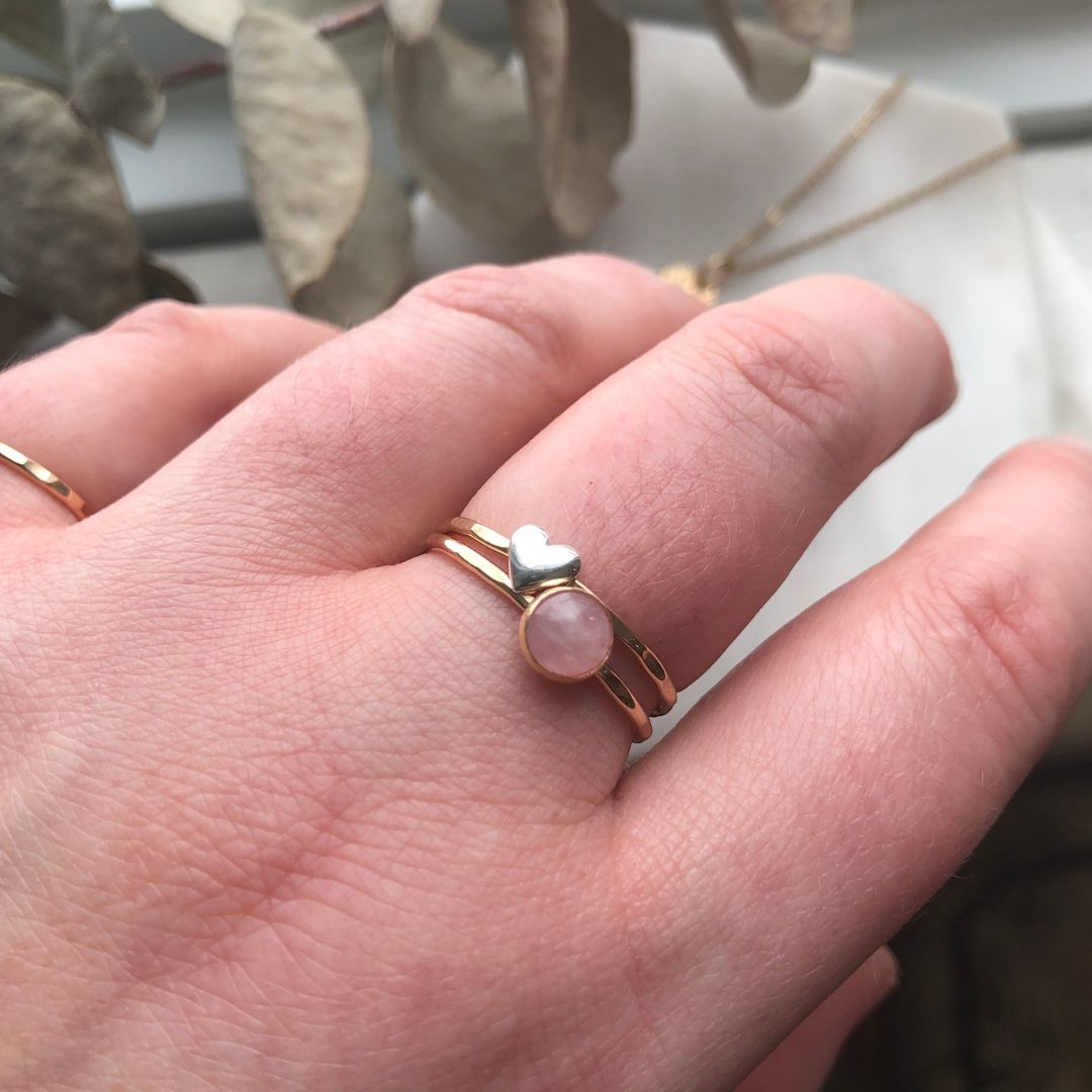 Sweet Heart Stacking Ring - Mixed Metals