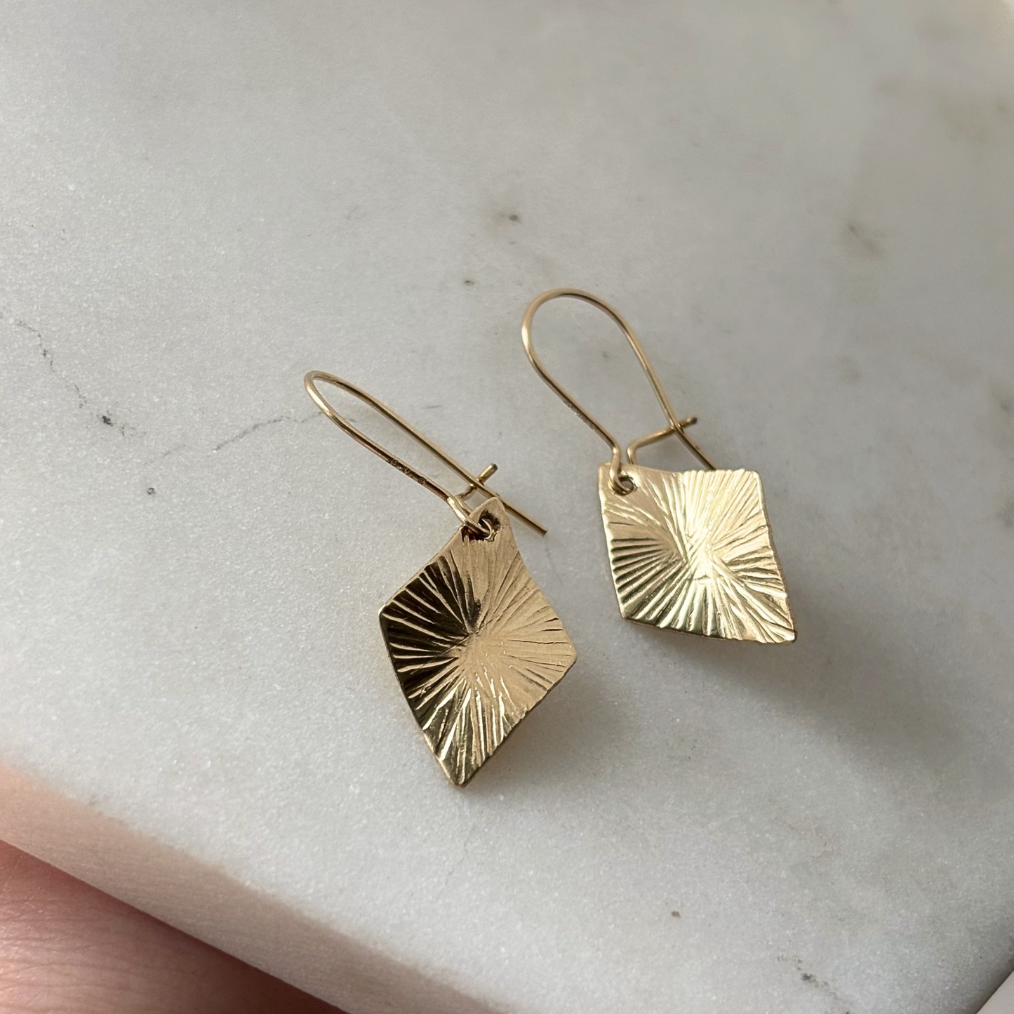 Sculptured Diamond Dangle Earrings