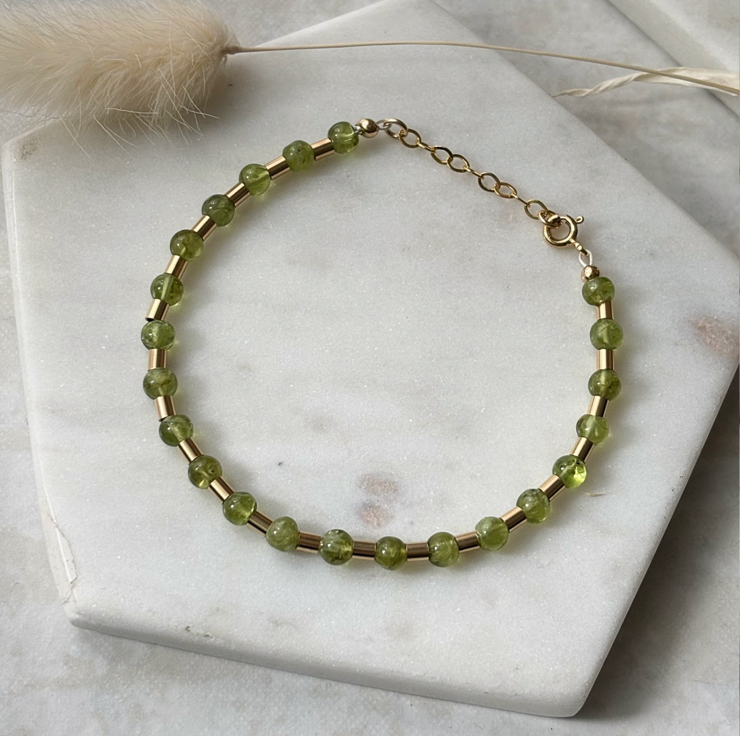 peridot beaded bracelet
