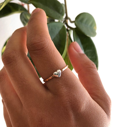 Sweet Heart Stacking Ring - Mixed Metals