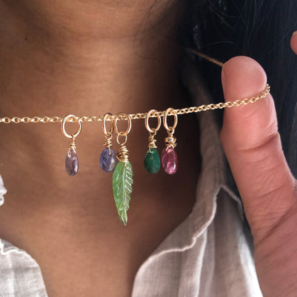 Emerald Teardrop Charm