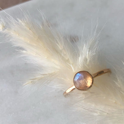 Rainbow Moonstone Stacking Ring - 14k gold-fill