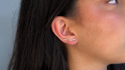 Hammered Ear Climbers - Sterling Silver or 14k Gold Fill