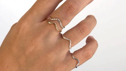 CLEARANCE Wave Stacking Ring - Sterling silver