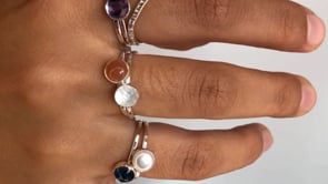 CLEARANCE / Pearl Stacking Ring - Sterling Silver