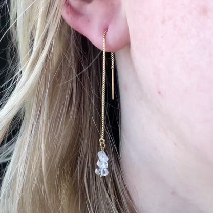 strut jewelry herkimer diamond threader earrings 14k gold fill