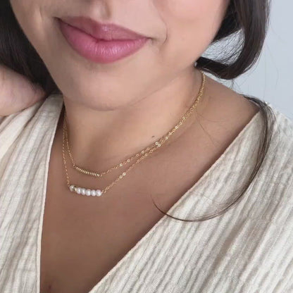 strut jewelry comfort petite gold bead bar necklace